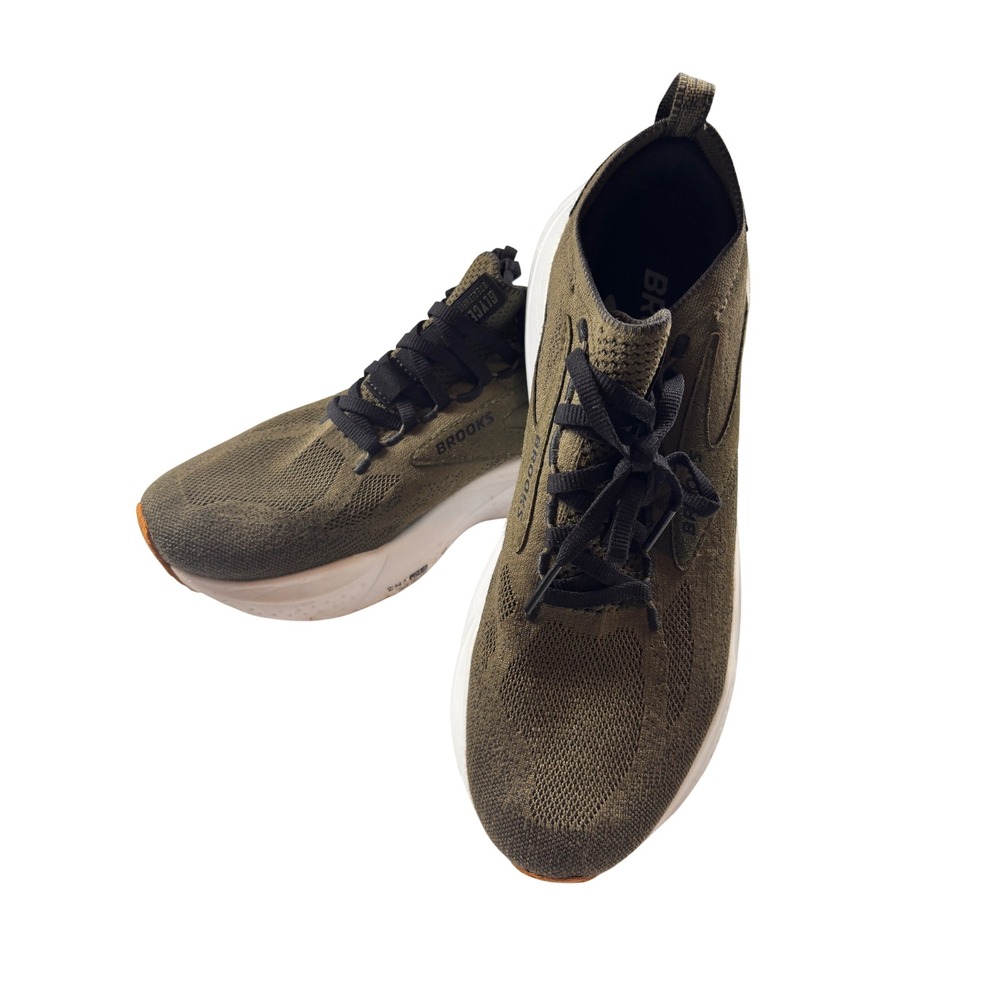 Brooks Glycerin StealthFit 21 Mens Running Shoes Olive Green Black White